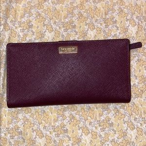 Leather Kate Spade Stacy wallet - burgundy
